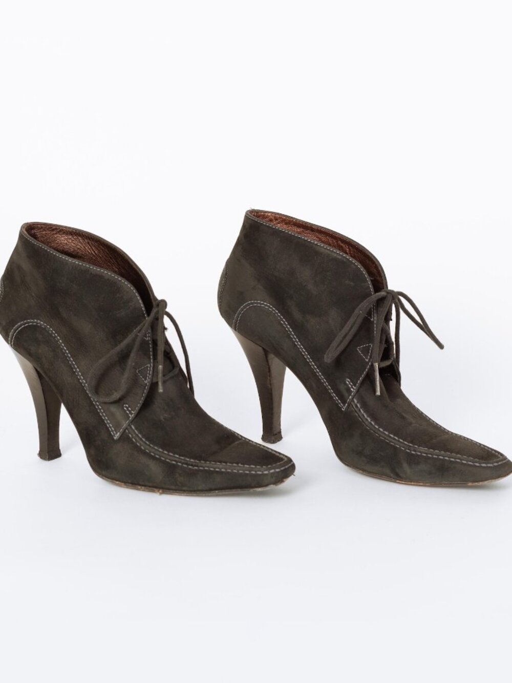 Vintage Tod's Witchy Black Suede Heeled Booties - Size 8-8.5